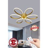 Feyza Design 3 Renk Plafonyer Kumandalı Gold LED Avize, Salon Papatya Tasarımı - Altın - Seçenek 1
