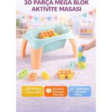 Feyza Design 30 Parça Mega Blok Aktivite Masası | 18 Ay+ Zeka ve Motor Beceri Geliştirici - Seçenek 1