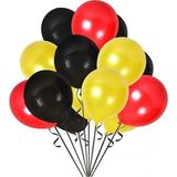 Feyza Design 30'lu Metalik Kırmızı-Sarı-Siyah Balon Seti - 52X38 AMERİKAN SERVİSİ 35X35 PEÇETELER - 001-Renkli