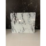 Feyza Design 30X26CM Beyaz Mermer Cam Kesme Tahtası Sunumluk - Ahşap - Beyaz - Seçenek 1