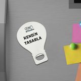 Feyza Design 35 Adet Renkli Balon Magnet Açacak Seti, Çekici ve Kullanışlı Renkli Tasarım - Ahşap - Beyaz
