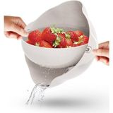 Feyza Design 360° Dönebilir Pirinç Yıkama ve Makarna Süzgeci, Çift Hazneli - Antrasit - Seçenek 1