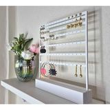 Feyza Design 3D Baskı Küpe Standı Çok Katlı Takı ve Aksesuar Organizeri - Ahşap - Beyaz