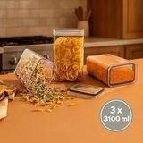 Feyza Design 3'lü 3100 ml Silikon Dikdörtgen Saklama Kabı Seti - Altın - Seçenek 1