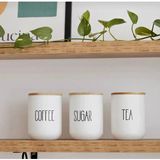 Feyza Design 3'lü 800 ml Cam Kavanoz Seti, Çay Kahve Şeker Saklama Kutuları - Seçenek 1