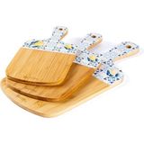 Feyza Design 3'lü Bambu Kesme Tahtası Seti, Amalfi Desenli, 39CM, 33CM, 28CM - Açık Bej - Seçenek 1