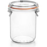 Feyza Design 3'lü Klipsli Cam Kavanoz Seti, 580 Ml, Pratik ve Şık Saklama Çözümü - Ahşap - Beyaz