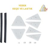 Feyza Design 4-32 mm Mıknatıslı Cam Silme Aparatı Yedek Keçe ve Lastik Seti - Seçenek 1