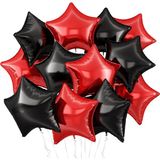 Feyza Design 4 Adet Kırmızı Siyah Yıldız Folyo Balon 45CM Hava ve Helyum Uyumlu - Seçenek 1