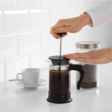 Feyza Design 400 ml Cam French Press, Bitki Çayı ve Kahve Demliği, Paslanmaz Çelik Tutmaç - Seçenek 1 - Ahşap