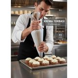 Feyza Design 46 cm Profesyonel Krema Torbası Bez, Hızlı ve Kolay Pasta Kaplama - Antrasit