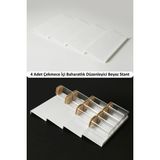 Feyza Design 4'lü Çekmece Baharatlık Düzenleyici Standı Beyaz Mutfak Organizer - Seçenek 1