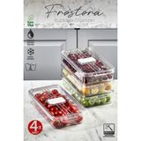 Feyza Design 4'lü Şeffaf 2l Frostora Buzdolabı Organizer ve Saklama Kabı Seti - Altın - Seçenek 1
