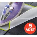 Feyza Design 5 Adet Koruyucu File Ütüleme Matı Pedi, Yanmaz ve Yapışmaz Özellikli - Ahşap - Beyaz - Seçenek 1