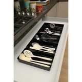 Feyza Design 5 Adet Parlak Siyah Kepçelik Organizer, Şeffaf Çekmece Iç Düzenleyici - Ahşap - Seçenek 1