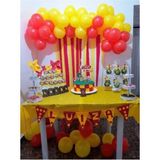Feyza Design 50 Adet Çok Renkli Sarı Kırmızı Balon Seti - Eğlence ve Parti Malzemeleri - 52X38 AMERİKAN SERVİSİ 35X35 PEÇETELER - 001-Renkli