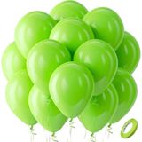 Feyza Design 50 Adet Yeşil Renkli Metalik Lateks Balonlar - Partiler Için - 0,5 x 9 cm - Adaçayı Yeşili