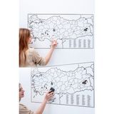 Feyza Design 56X110CM Türkiye Haritası Akıllı Kağıt Pratik Tutmalı Şeffaf Tahta - Altın - Seçenek 1