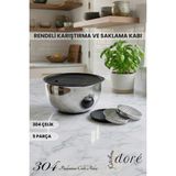 Feyza Design 5'li Rendeli ve Karıştırma Çırpma Saklama Kabı Seti, Derin ve Kullanışlı - Seçenek 1