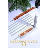 Feyza Design 6 Adet Şiş ve Kebapmatik Adana Urfa Kebap Kalıbı Seti - Altın