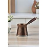 Feyza Design 6 Kişilik Ahşap Saplı Döküm Cezve, Indüksiyon Uyumlu, 500 ml - Seçenek 1 - Açık Bej