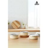 Feyza Design 6 Parça Emaye Saklama Kabı Seti, 14-16-18 Cm, Kahverengi - Seçenek 1