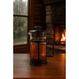 Feyza Design 600 ml Cam French Press ile Kahve ve Çay Keyfi, Şık ve Pratik Tasarım - Seçenek 1 - Açık Bej