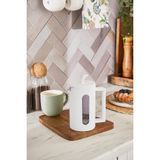 Feyza Design 600 ml French Press, Beyaz, Şık ve Pratik Kahve Demleme Aracı - Seçenek 1 - Ahşap - Beyaz