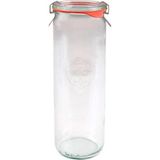 Feyza Design 600 ml Silindir Cam Saklama Kavanozu Seti, 4 Adet, Dayanıklı ve Şık Tasarım - Ahşap - Beyaz
