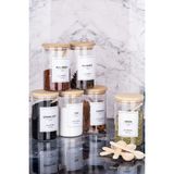 Feyza Design 6'lı 250ML Bambu Vakum Kapaklı Baharat Takımı Hediye Etiketiyle - Seçenek 1