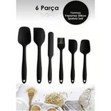 Feyza Design 6'lı Isıya Dayanıklı ve Yapışmaz Silikon Spatula Seti - Ahşap - Seçenek 1