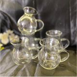 Feyza Design 6'lı Keyfi Ala Borosilikat Cam Çay Bardağı 220ML Set - Seçenek 1