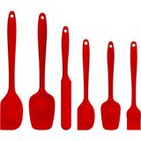 Feyza Design 6'lı Kırmızı Isıya Dayanıklı Yanmaz Silikon Spatula Seti - Seçenek 1
