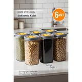 Feyza Design 6'lı Locko Kilitli Sızdırmaz Vakumlu Saklama Kabı 2l Set - Ahşap - Seçenek 1