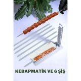 Feyza Design 6'lı Şiş ve Kebap Makinesi Seti, Pratik ve Hızlı Kebap Yapımı - Antrasit