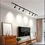 Feyza Design 6'lı Siyah Kasa LED Ray Spot, 360° Dönen, 2m Raylı Armatür - Açık Bej - Seçenek 1