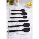 Feyza Design 6'lı Yanmaz ve Yapışmaz Silikon Mutfak Seti: Kaşık, Bıçak, Spatula - Ahşap - Seçenek 1