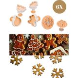 Feyza Design 6'lı Yılbaşı Kurabiye Kalıbı: Kar Tanesi, Çam Ağacı, Kardan Adam, Gingerbread - Antrasit