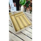 Feyza Design 7 Bölmeli Bambu Çekmece Kaşıklık Organizeri, Şık ve Fonksiyonel Depolama - Ahşap - Bej - Seçenek 1