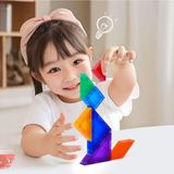 Feyza Design 7 Parça Manyetik Tangram Puzzle Zeka Küpleri Eğitici Oyunlar - Seçenek 1 - Ten