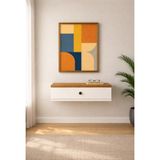 Feyza Design 70 cm Modern Beyaz Dresuar Antre ve Salon Mobilyası - Ahşap - Bej - Siyah