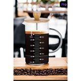 Feyza Design 700 ml Bambu Kapaklı French Press, Borosilikat Cam, Ateşe Dayanıklı, Çok Amaçlı - Seçenek 1 - Altın