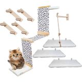 Feyza Design 9 Parça Doğal Ahşap Kedi Oyun Merdiveni Seti Köprü ve Platformleri - Seçenek 1