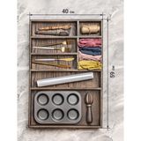 Feyza Design Ahşap 7 Bölmeli Kaşıklık, Organizer, Çekmece Içi Düzenleyici - Ahşap - Ceviz - Seçenek 1