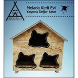 Feyza Design Ahşap Dış Mekan Kedi Evi 58X58X40 Cm, Dayanıklı ve Şık Tasarım - Seçenek 1