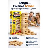 Feyza Design Ahşap Jenga Denge Oyunu 54 Parça – Aile ve Çocuklar Için Eğlenceli - Seçenek 1 - 01P-Pembe