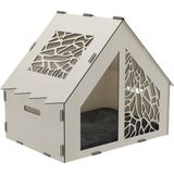 Feyza Design Ahşap Kedi Evi ve Yuvası, Büyük ve Şık Kedi Kulübesi, Model 1 - Seçenek 1