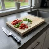 Feyza Design Ahşap Kesme Tahtası, 30 Mm, Masif, 28X44 Cm, Sağlıklı ve Dayanıklı - Altın - Seçenek 1