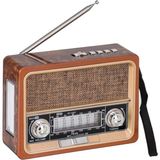 Feyza Design Ahşap Nostalji Fenerli Müzik Kutusu Bluetooth USB Sd Aux Fm Radyo - Ahşap - Ceviz