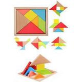 Feyza Design Ahşap Tangram Zeka Gelişim Eğitici Oyuncak Mini Boy 7x7 cm - Seçenek 1 - 001-Renkli